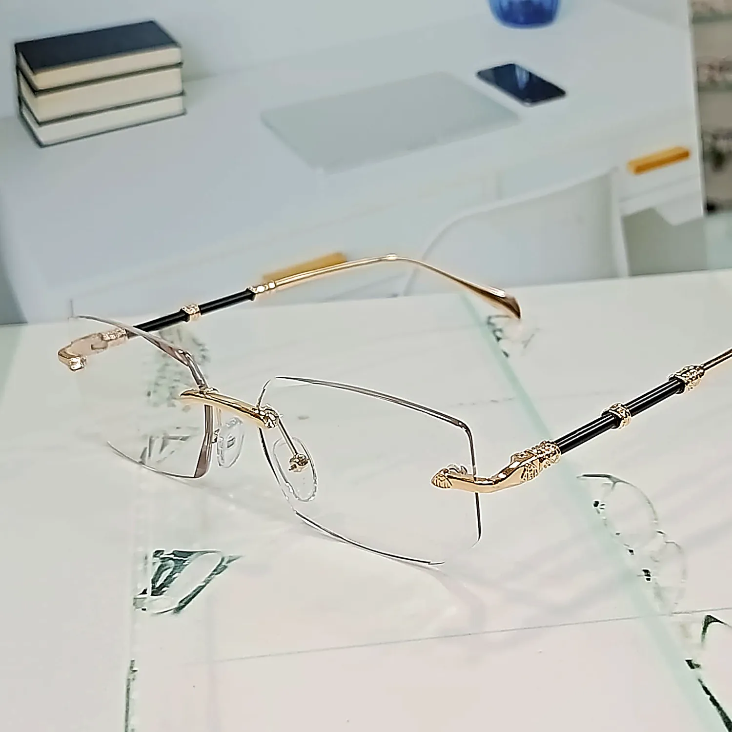nine optic n01 elegant premium rimless gold front.webp nine optic n01 elegant premium rimless gold front.webp