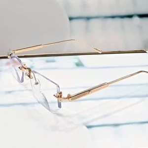 Reading Glasses in Bangladesh nine optic n102 elite gold rimless front.webp