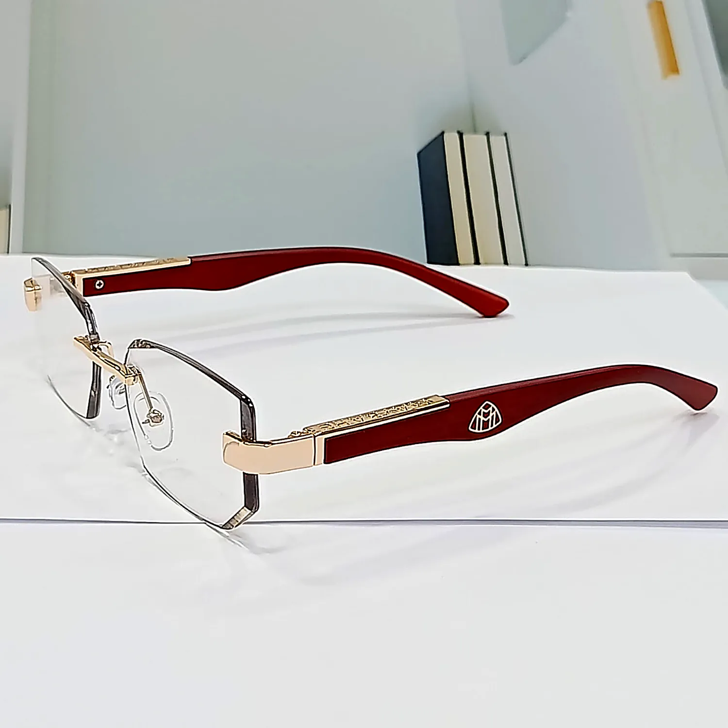 nine optic n104 wooden rose rimless gold front.webp nine optic n104 wooden rose rimless gold front.webp